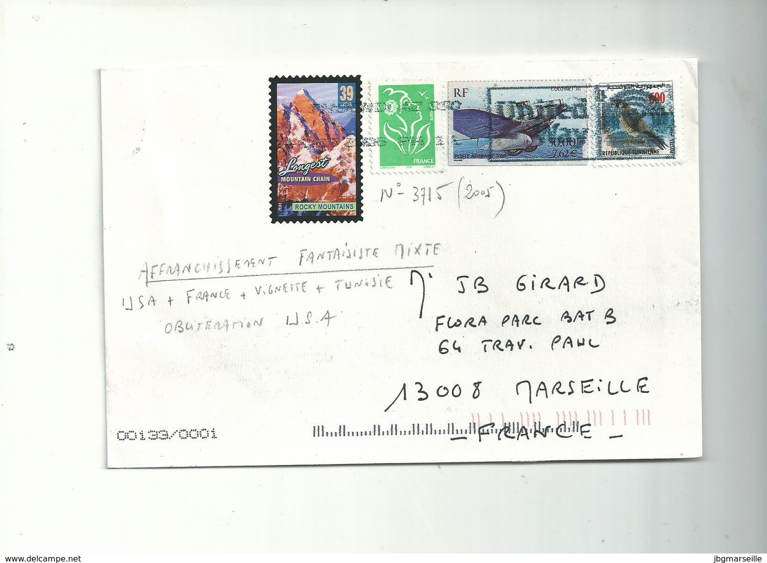 Lettre Des USA Pour MARSEILLE....affranchissement Fantaisiste......a Circulé.....USA 2006........ - Oblitérés