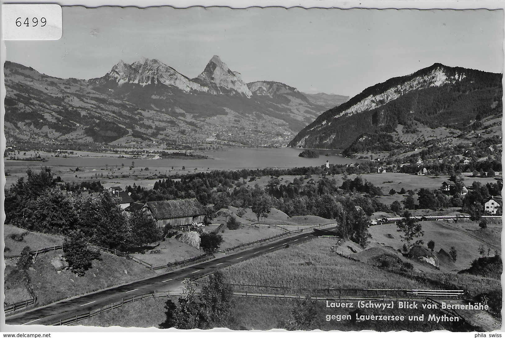 Lauerz (SZ) Blick Von Bernerhöhe Gegen Lauerzersee Und Mythen - Lauerz