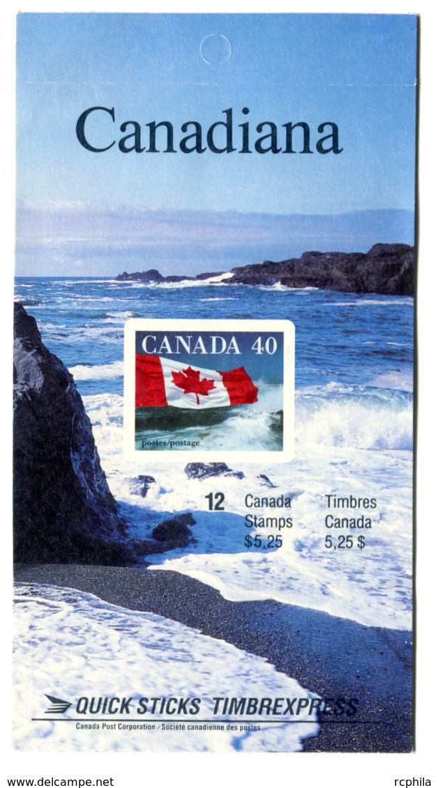 RC 16987 CANADA BK127 QUICK STICKS FLAG ISSUE CARNET COMPLET OBLITÉRÉ BOOKLET VFU - Cuadernillos Completos