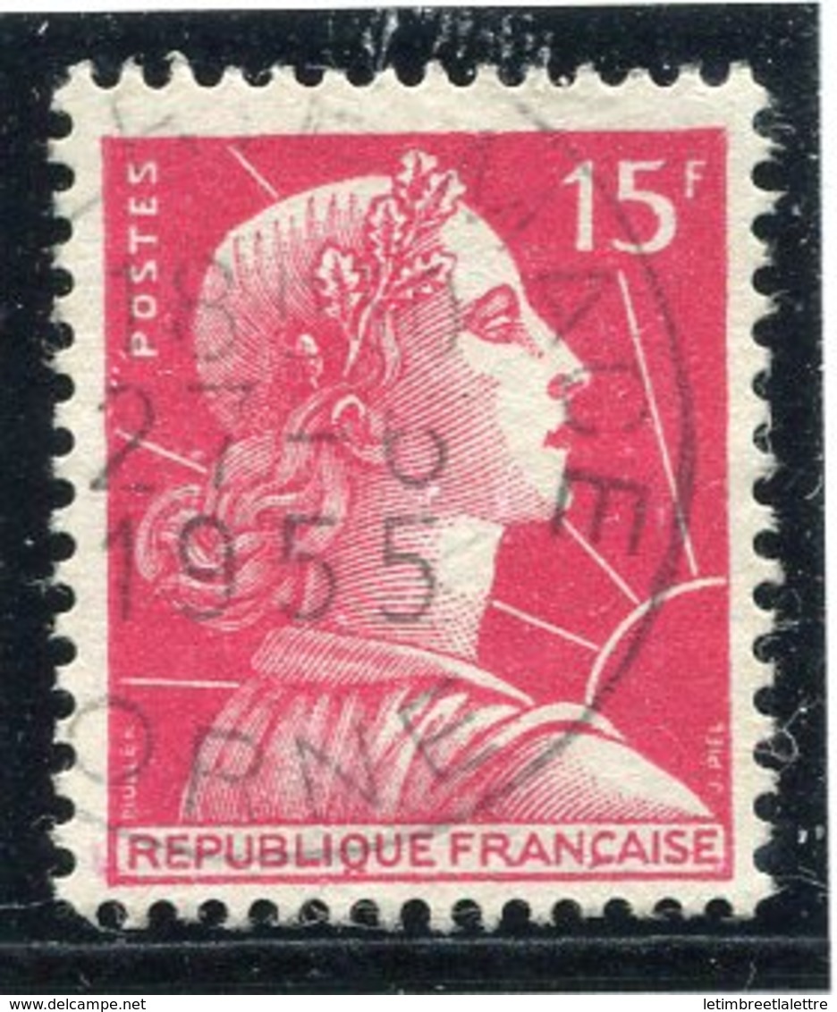 France - Marianne De Muller - N° 1011 - Oblitéré - 15 Fr Rose - 1955-1961 Marianna Di Muller