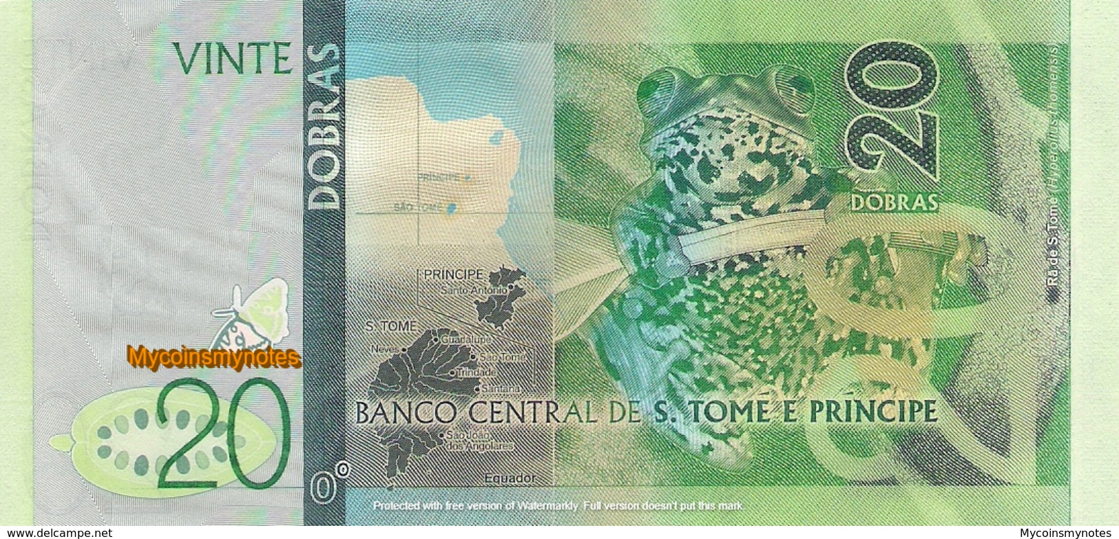 SÃO TOMÉ And PRÍNCIPE, 20 Dobras, P72, 2016 (2018), Prefix AC UNC - São Tomé U. Príncipe