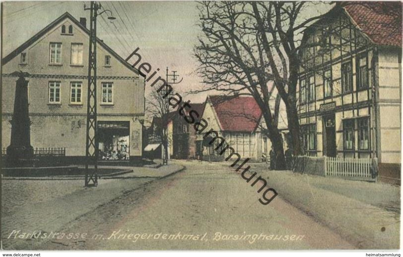 Barsinghausen - Marktstrasse Mit Kriegerdenkmal - Gel. 1925 - Barsinghausen