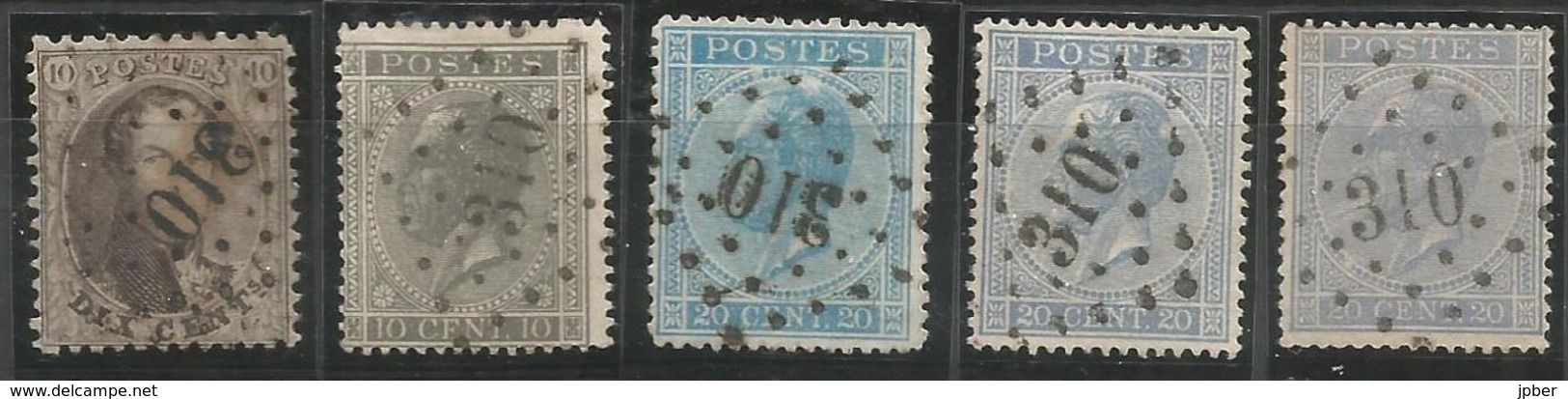 BELGIQUE - Oblitération(s) LP310 RENAIX - Postmarks - Points