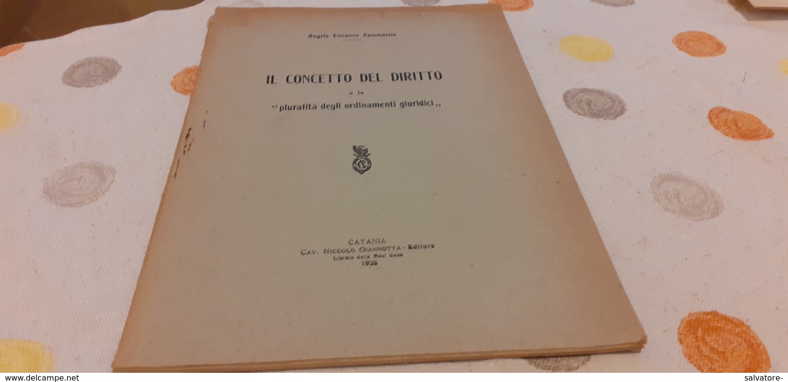 IL CONCETTO DEL DIRITTO E LA PLURALITA' DEGLINORDINAMENTI GIURIDICI- CAMMARATA 1926 - Recht Und Wirtschaft