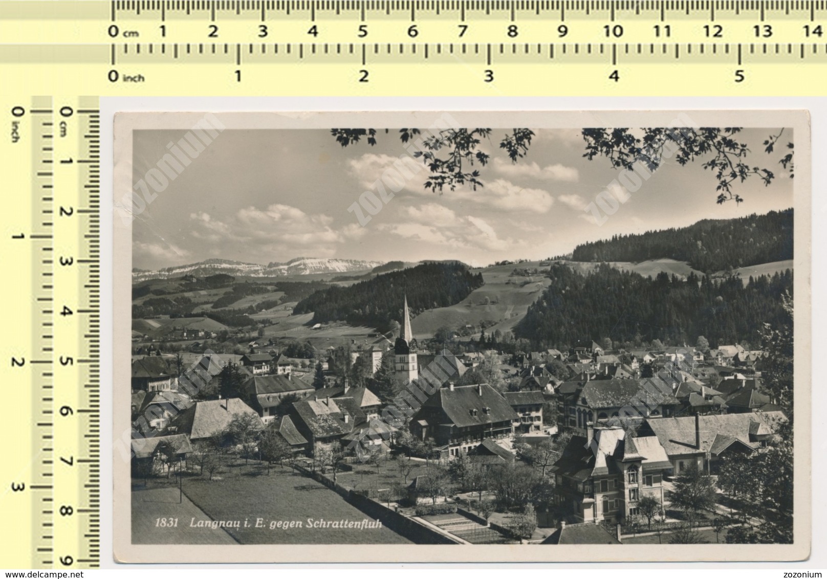 1932 Langnau Im E. Gegen Schrattenfluh.  Vintage Original Photo Postcard Carte Postale Post Card Rppc Pc Ppc - Langnau Im Emmental