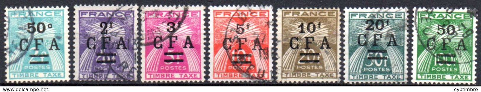 Réunion: Yvert N° Taxe 36/44°; 7 Valeurs - Postage Due