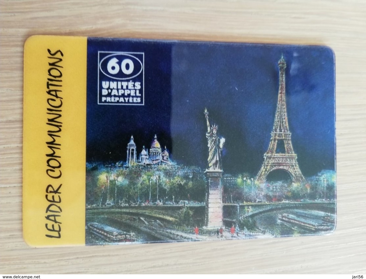 FRANCE/FRANKRIJK  60 UNITES LEADER COMMUNICATIONS (DIFF BACK)    PREPAID  USED    ** 1458** - Mobicartes (GSM/SIM)