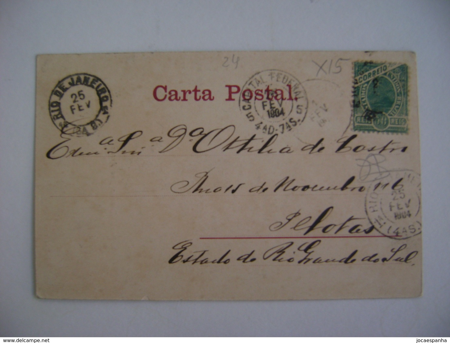 BRAZIL / BRASIL - POST CARD FOR PARA "RUA DE SAO ANTON." 1904 IN THE STATE - Belém