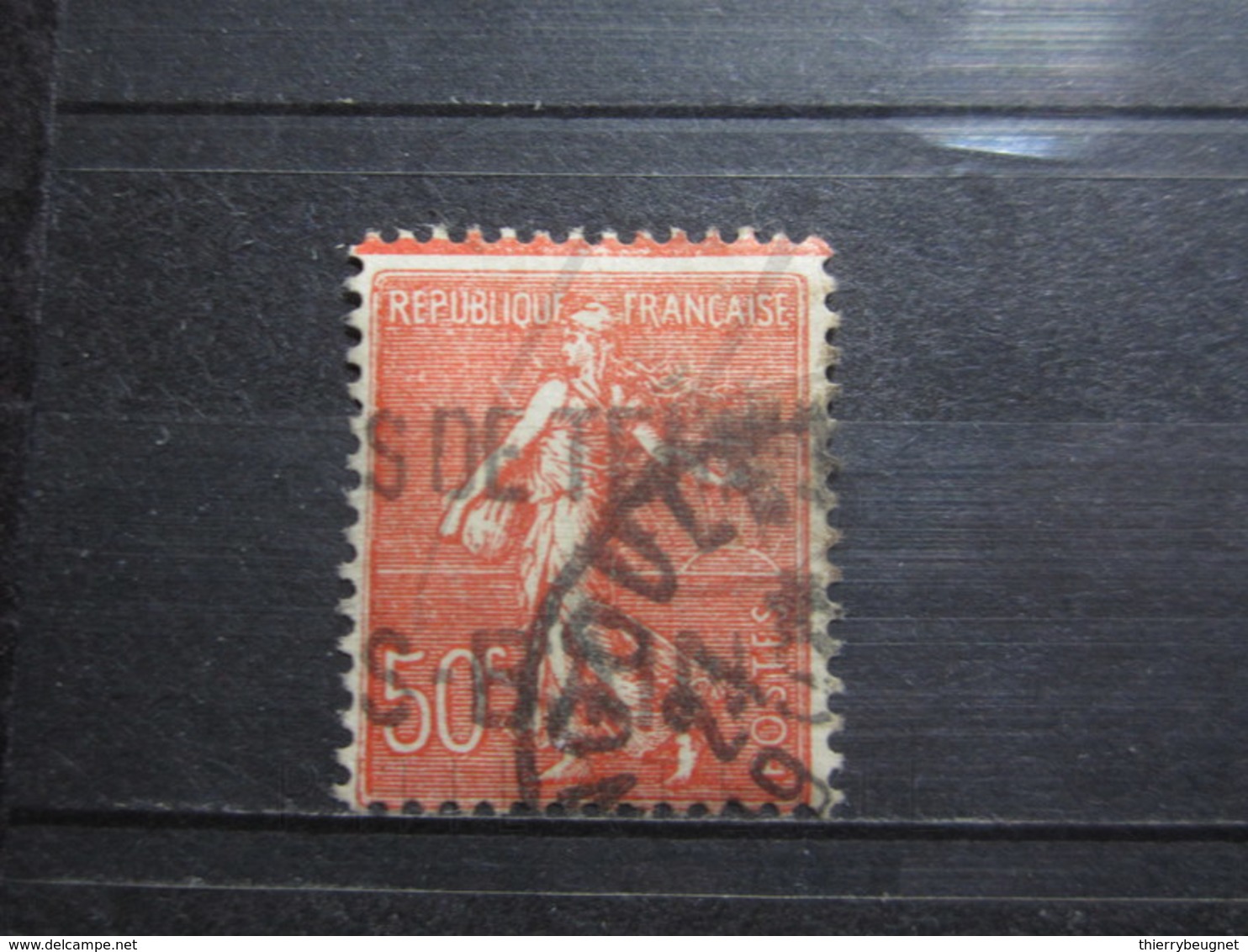 VEND BEAU TIMBRE DE FRANCE N° 199 + LIGNE ROUGE EN HAUT !!! (b) - Used Stamps