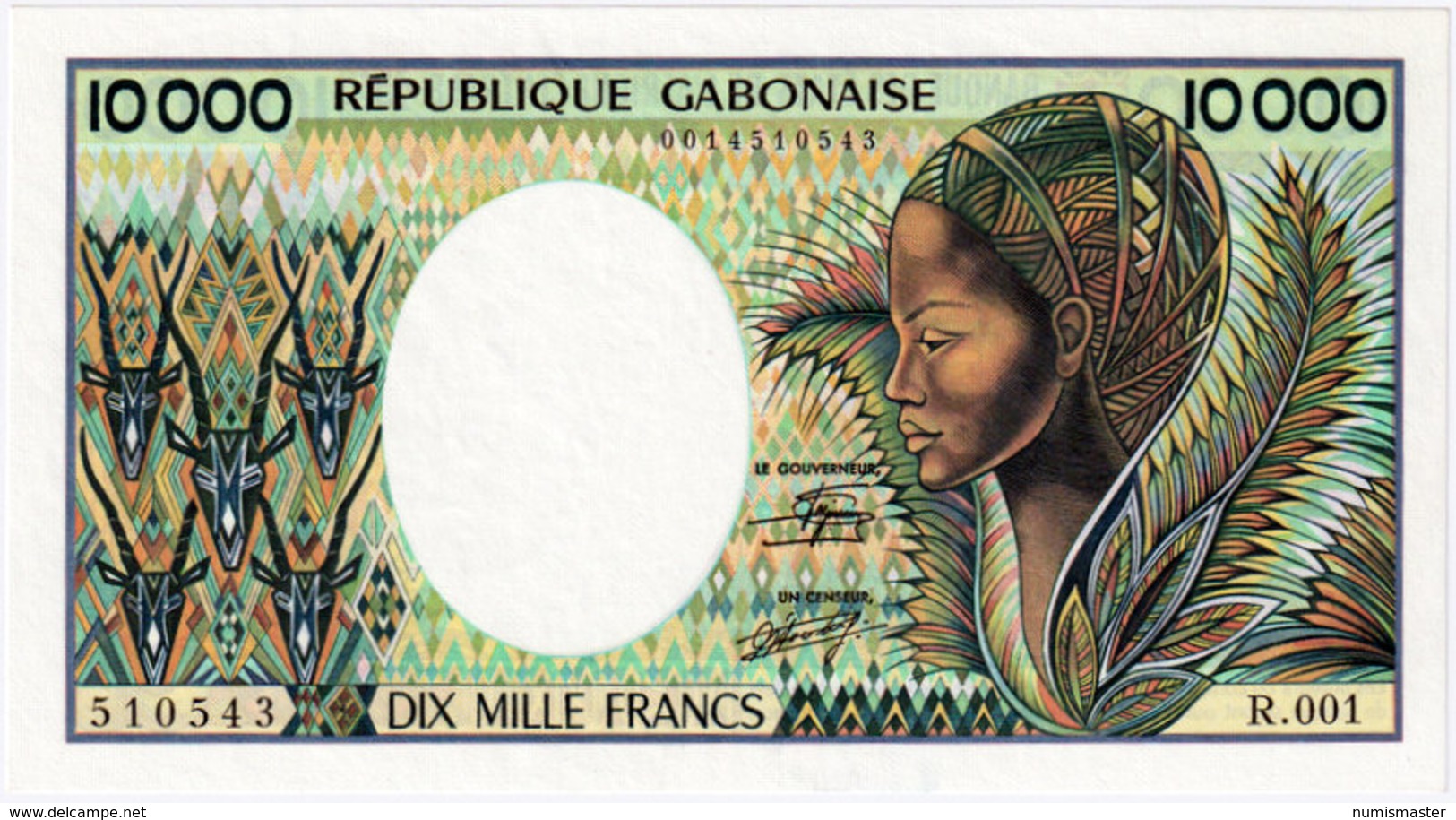 GABON 10 000 FRANCS P-7a UNC - Gabun