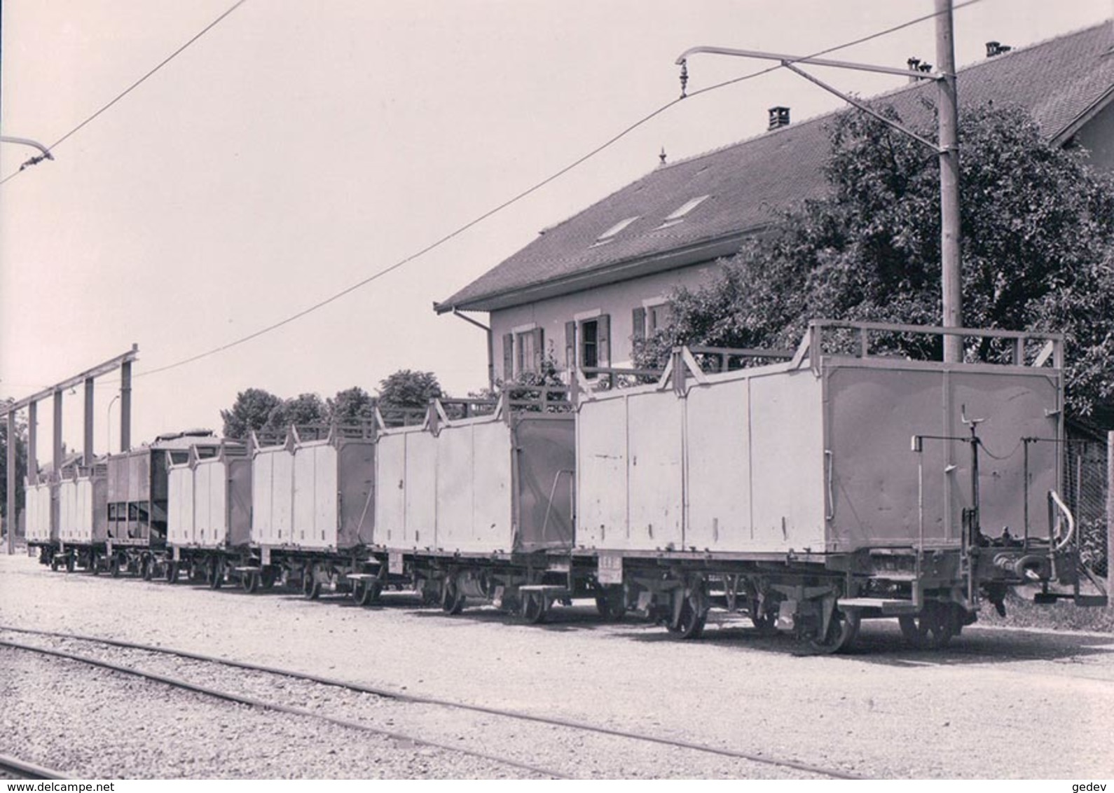 Chemin De Fer Lausanne Echallens Bercher, Wagons à Betteraves à Echallens, Photo 1971 BVA LEB 193.8 - Bercher