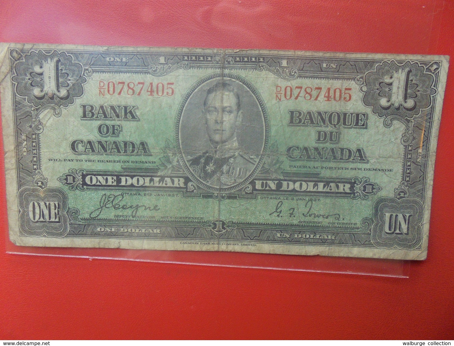 CANADA 1$ 1937 CIRCULER (B.12) - Canada