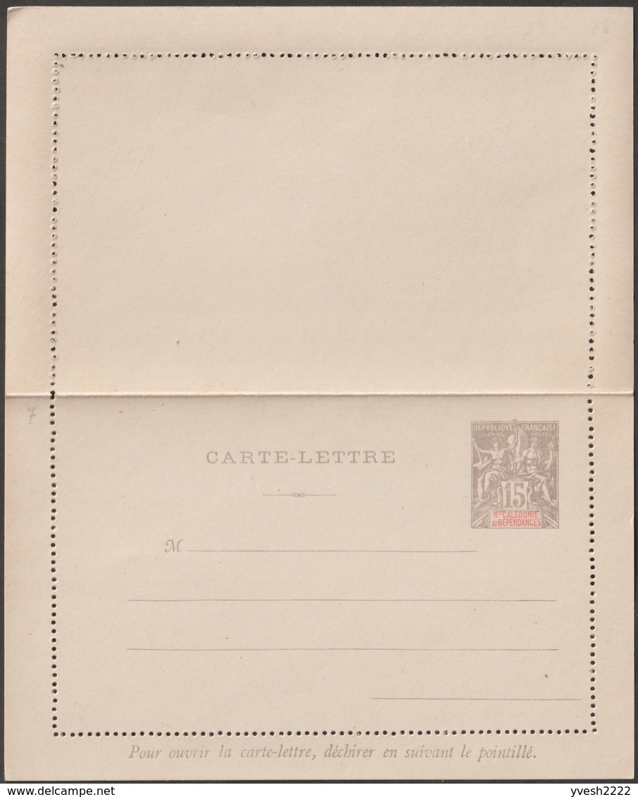 Nouvelle Calédonie 1900 Et 1901, 4 Entiers Postaux, Carte Avec Réponse Payée, 3 Cartes-lettres (CP 8, CL 8, 9, 10b) - Ganzsachen