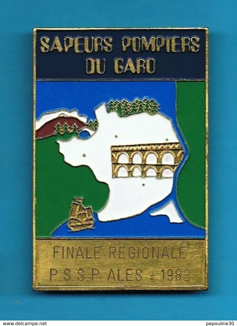 1 PLAQUE //  ** SAPEURS POMPIERS DU GARD / FINALE RÉGIONALE / P.S.S.P. ** 1983 ** ALES GARD ** - Pompiers