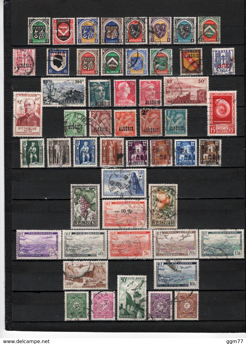 52 TIMBRES ALGERIE OBLITERES DE 1945 à 1949       Cote : 24,25 € - Usados