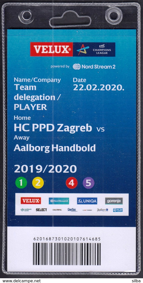 Croatia Zagreb 2020 / Handball / Accreditation / Team Delegation, PLAYER / HC PPD Zagreb - Aalborg Handbold, Denmark - Handball