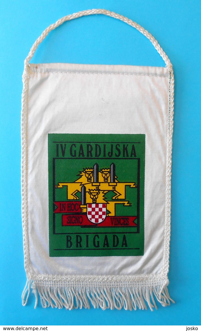 4. GARDIJSKA BRIGADA (Pauci - Split) - Croatia Army OLDER LARGER Pennant * Flag Croatie Armee Kroatien Croazia Croacia - Flags