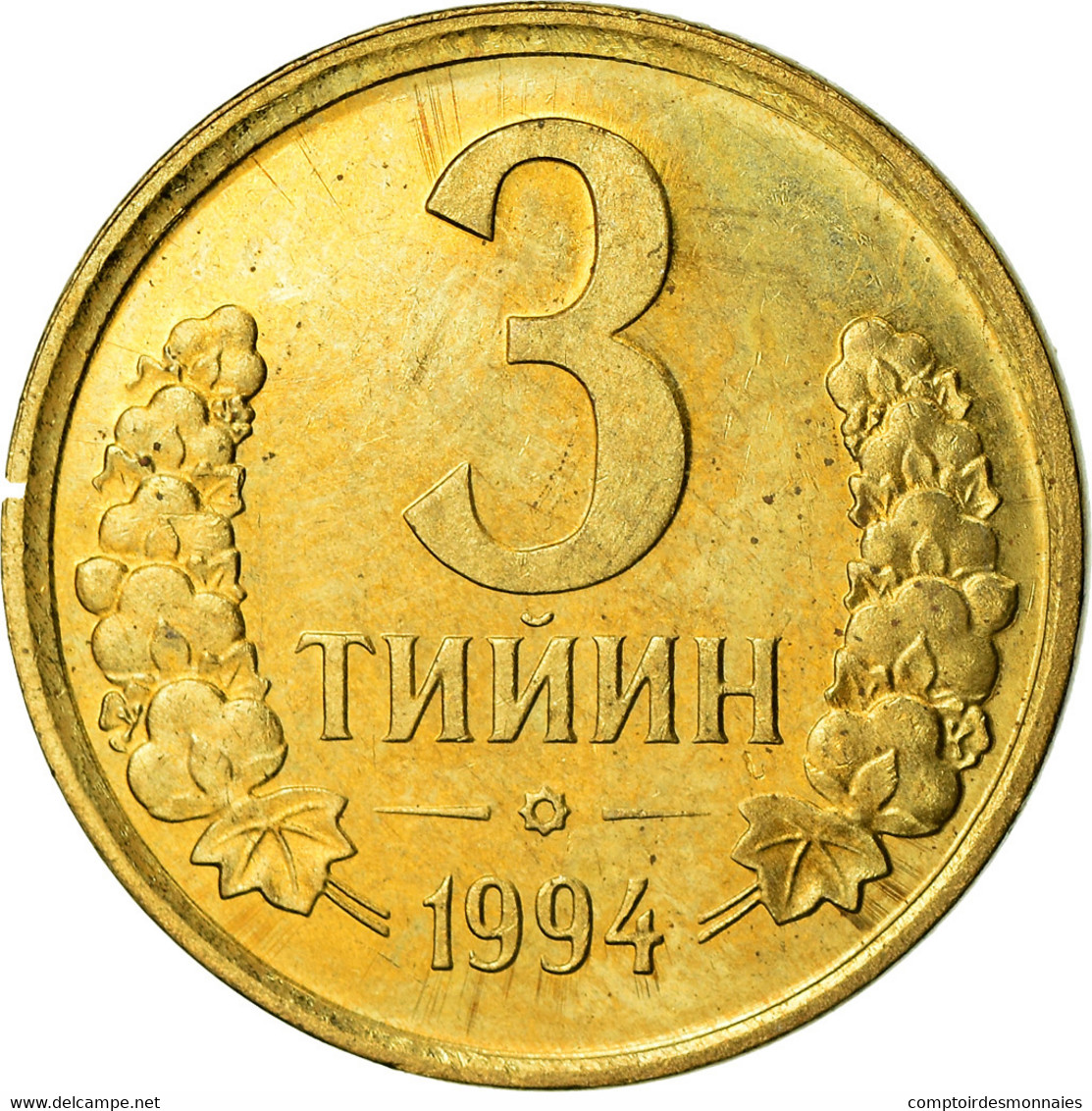 Monnaie, Uzbekistan, 3 Tiyin, 1994, SUP, Brass Plated Steel, KM:2.1 - Ouzbékistan