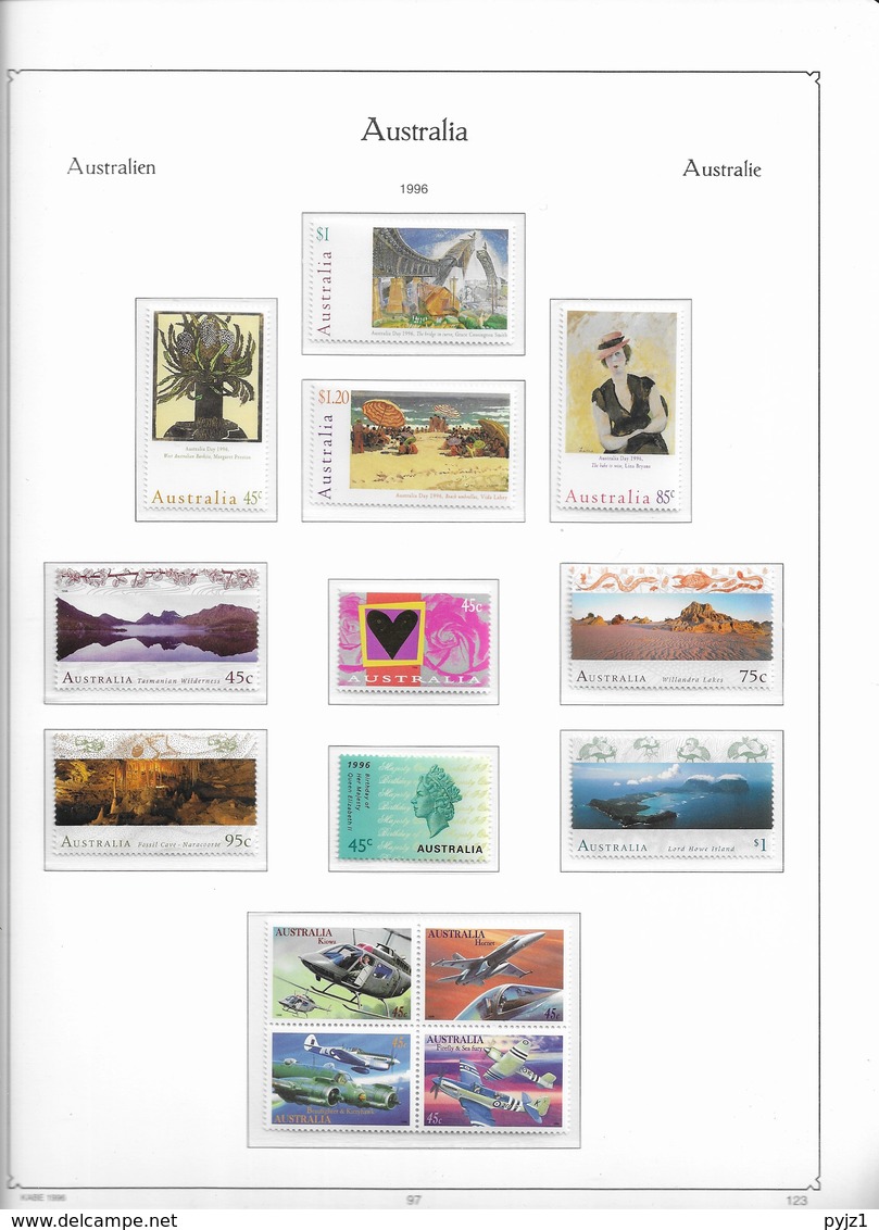 1996 MNH Australia, Year According To Album (11 Scans) Postfris** - Années Complètes