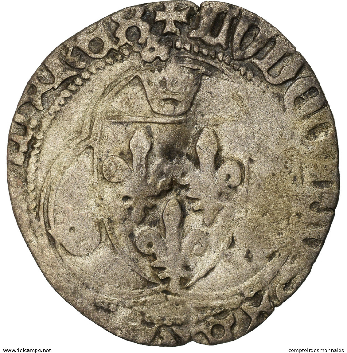 Monnaie, France, Louis XI, Blanc à La Couronne, Lyon, TB+, Billon, Duplessy:550 - 1461-1483 Louis XI Le Prudent