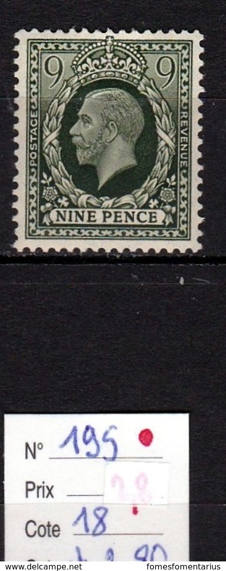 Effigie Sur Fond Plein Georges V Timbre Neuf** N° 195 COTE 18 EUROS - Unused Stamps