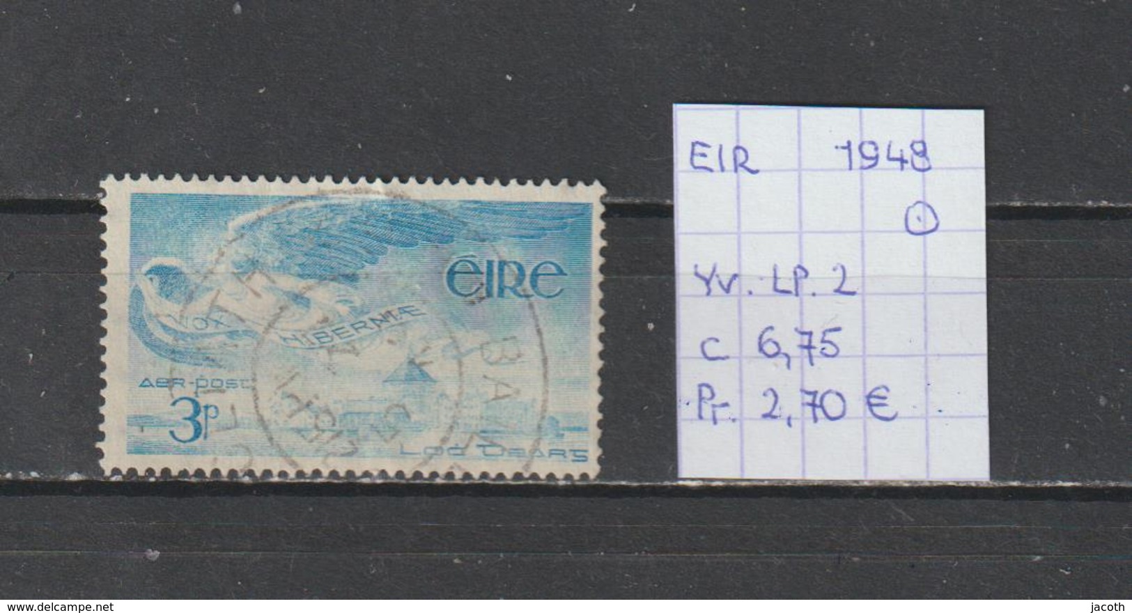 Eire 1948 - Yv. Airm. 2 Gest./obl.used - Posta Aerea