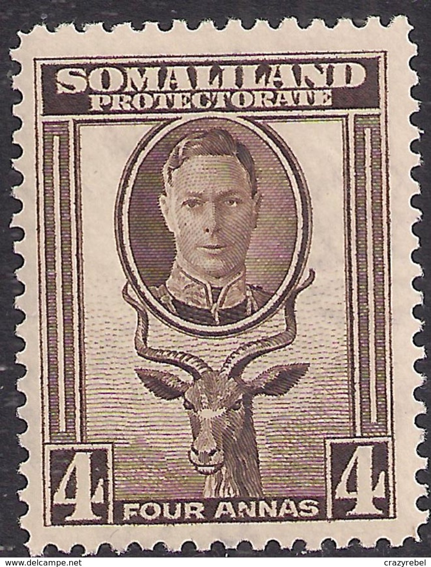 Somaliland 1942 KGV1 4 Annas Sepia Umm SG 109 ( C196 ) - Somaliland (Herrschaft ...-1959)