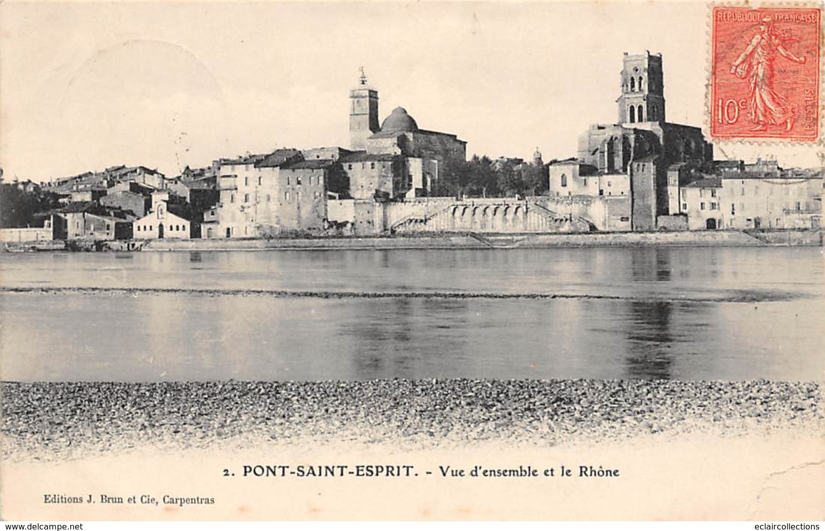 Pont Saint Esprit     30       Vue D'ensemble Sur Le Rhône          ( Voir Scan) - Pont-Saint-Esprit