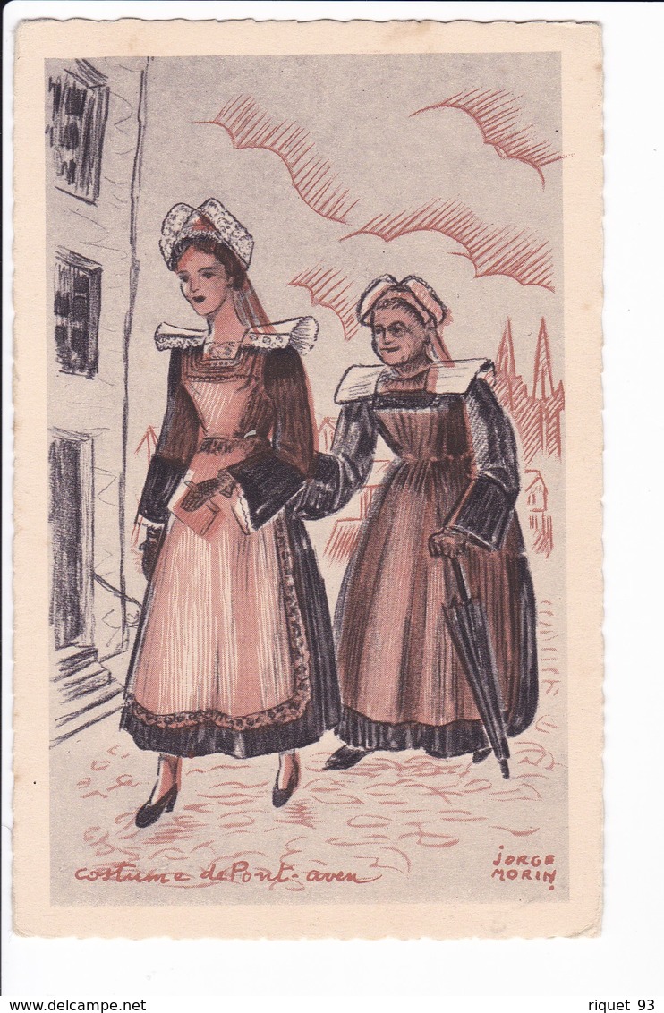 Lot 2 Cp - Finstère - Types Et Costumes Bretons - La Partie De Cartes Et Costume De Pont-Aven - Morin, J.