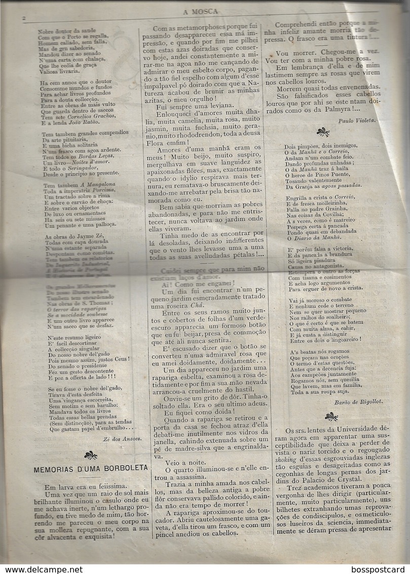 Porto - Jornal Humorístico A Mosca Nº 25 De 1883 - Imprensa - Portugal - Humor