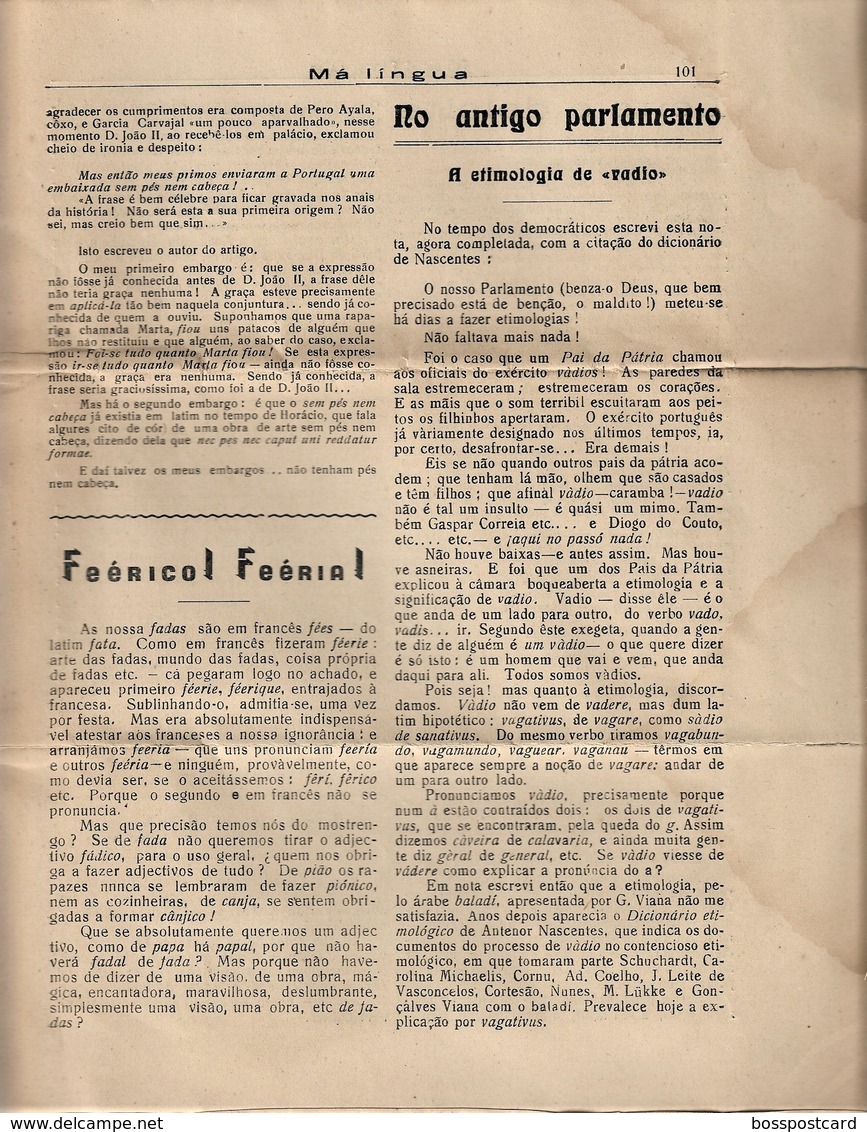 Arcos De Valdevez - Jornal Má Língua Nº 13 De 1940 - Imprensa. Viana Do Castrelo. Portugal. - Algemene Informatie