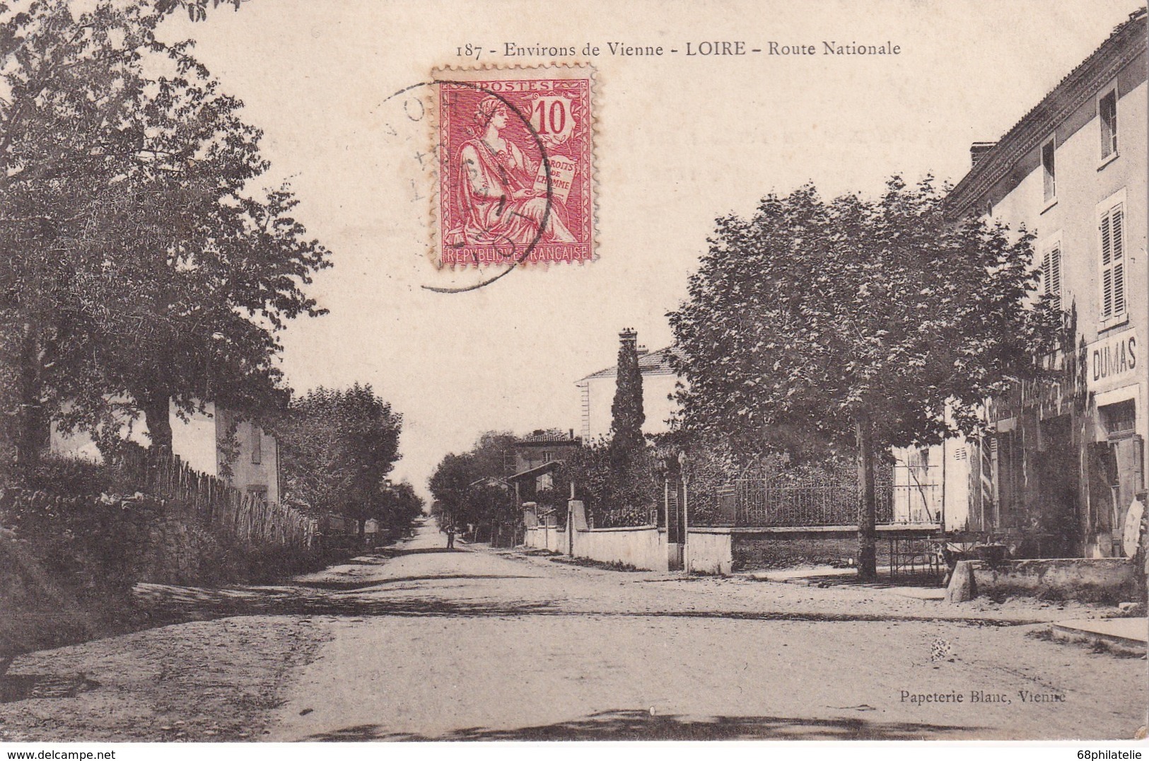 FRANCE  1904  CARTE POSTALE LOIR SUR RHONE  RTE NATIONALE - Loire Sur Rhone