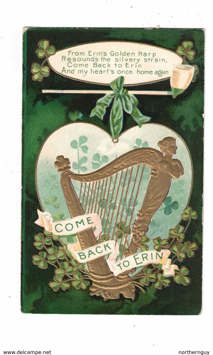 ST. PATRICK'S DAY, "Come Back To Erin", 1908 Postcard From Canada - Saint-Patrick