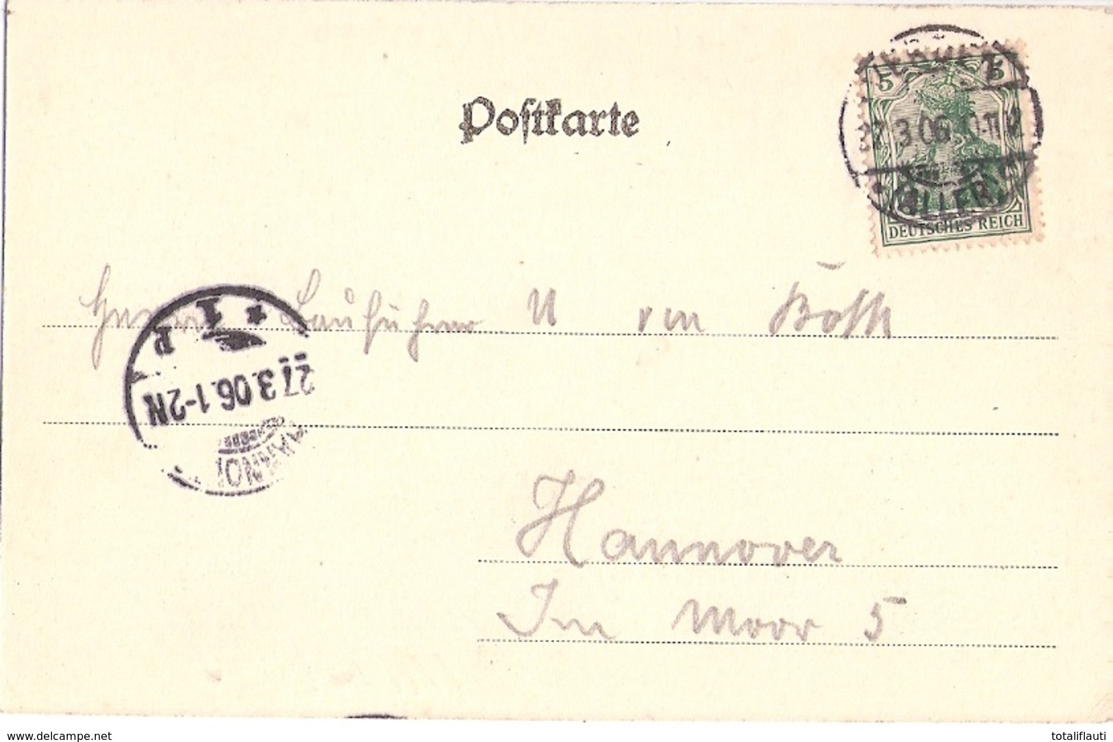 VERDEN An Der Aller Offizier Casino Lesezimmer Passepartout Karte 27.3,1906 Gelaufen - Verden
