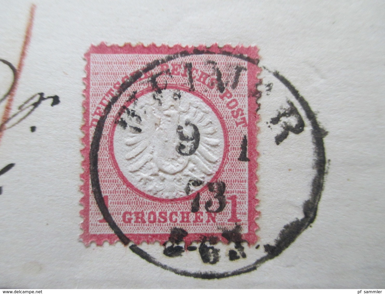 DR Brustschild Nr. 19 EF 1873 Stempel K1 Weimar Faltbrief Ohne Inhalt - Briefe U. Dokumente