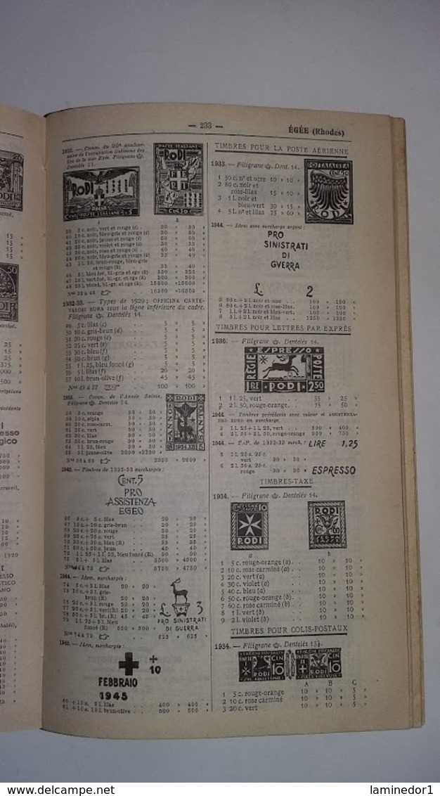 Catalogue Yvert et Tellier 1958