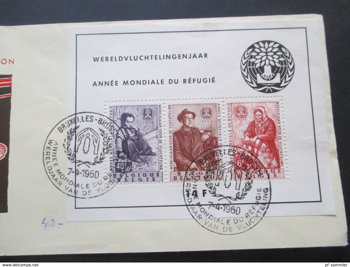 Belgien 1960 Block 26 FDC Weltflüchtlingsjahr / Wereldvluchtelingenjaar Mit Sonderstempel - Covers & Documents