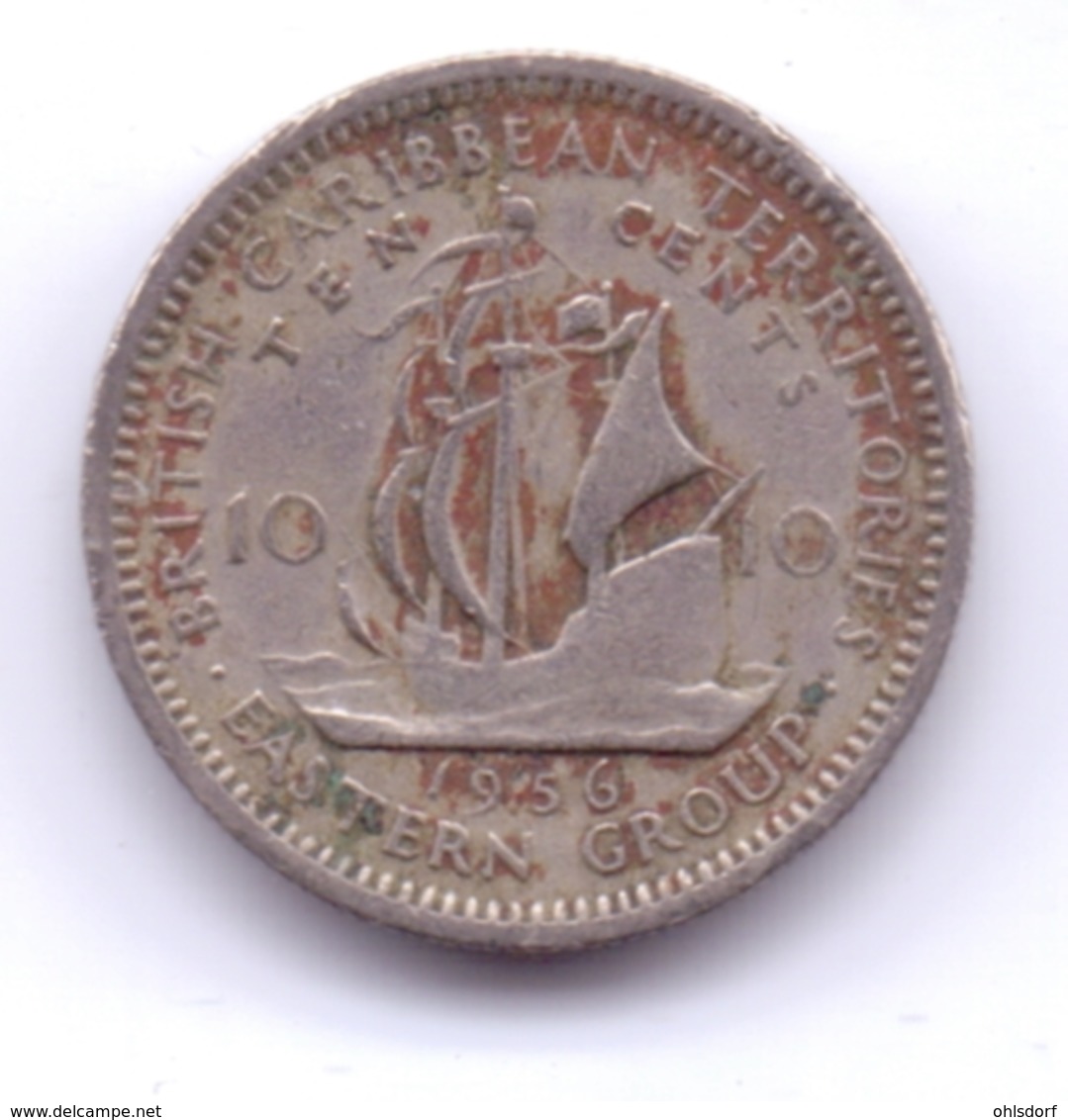 BRITISH CARIBBEAN TERRITORIES 1956: 10 Cents, KM 5 - Territoires Britanniques Des Caraïbes