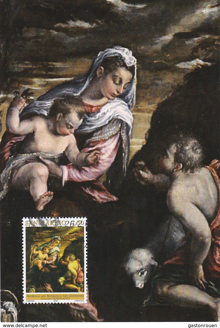 Carte Maximum  Peinture San Marin 2008 Jacopo Da Bassano - Storia Postale