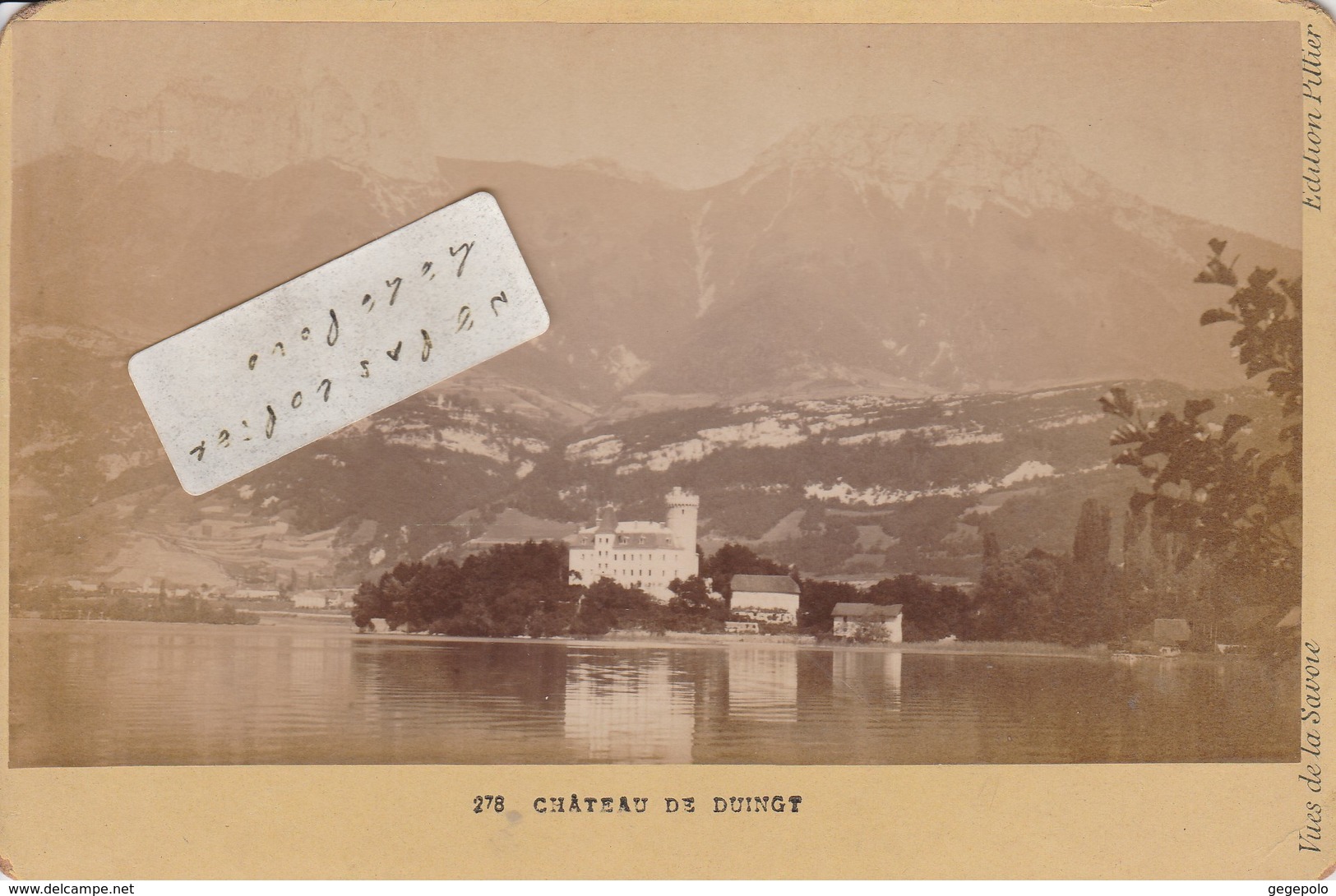 Château De DUINGT  - Photo Cartonnée 16,5 Cm X 11 Cm 1905 ( Avec Publicité Au Dos ) - Duingt