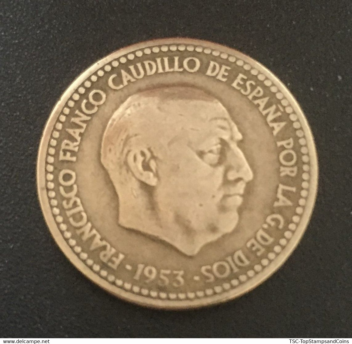 $$ESP1000 - Francisco Franco - 1 Peseta Coin - Spain - 1953 - 1 Peseta