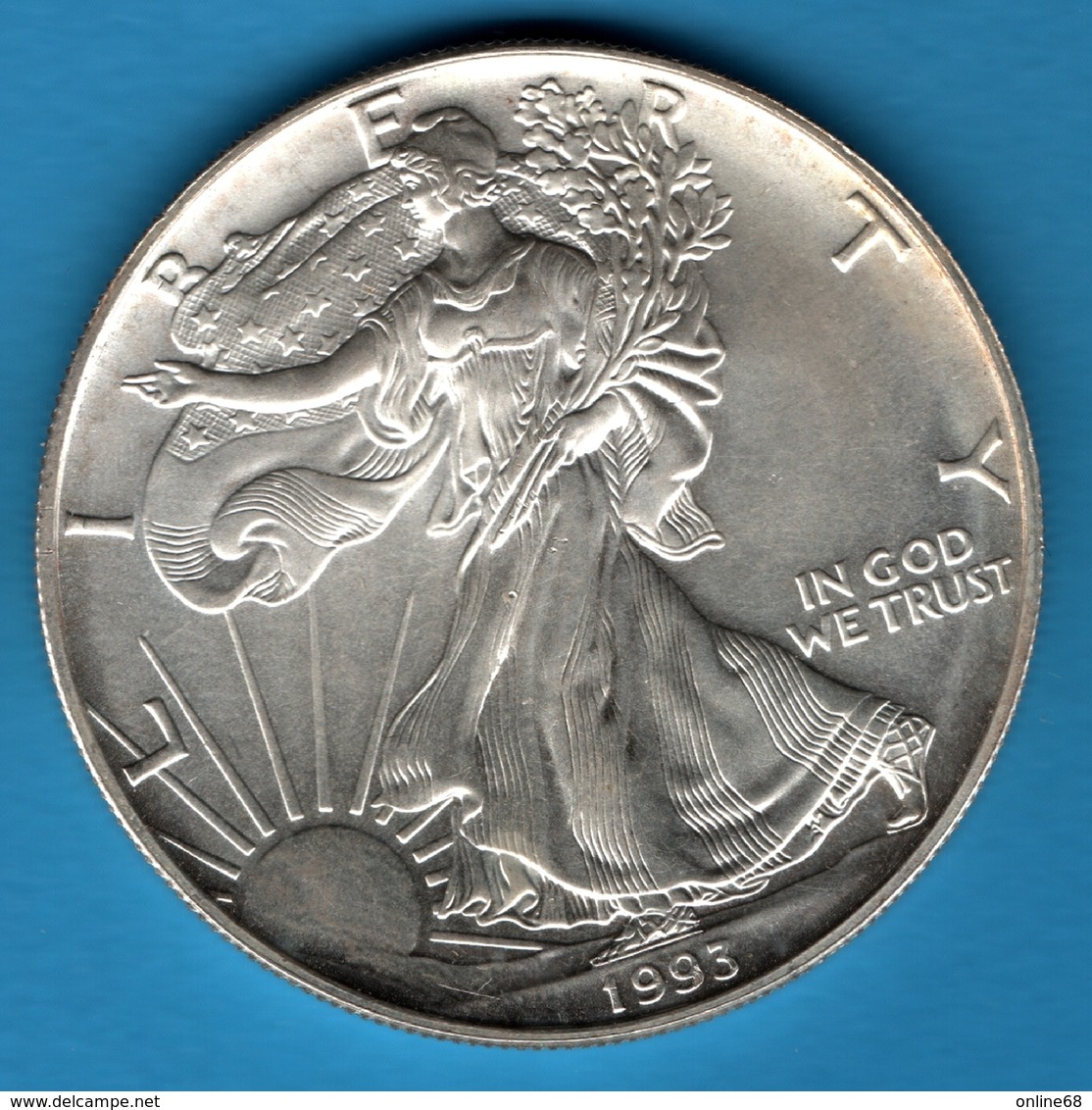 USA 1 DOLLAR 1993 American Silver Eagle Silver 0.999 KM# 273 - Ohne Zuordnung