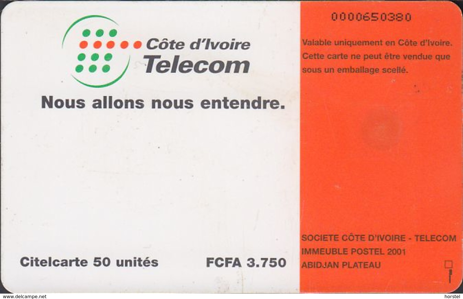 Elfenbeinküste - Chip 22B - Orange Band - 50 U. - Ivory Coast