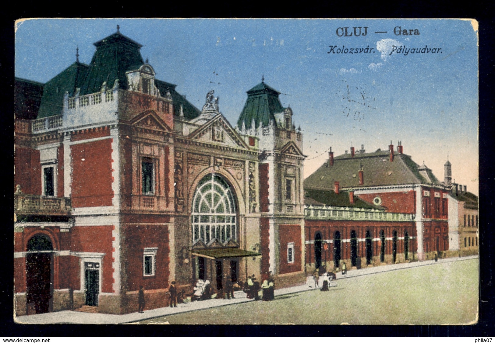 Hungary - Postcard With Image Of Train Station In Cluj; Klausenburg, Koloszvar. Today's Romania (Transilvania). Commemor - Sonstige & Ohne Zuordnung