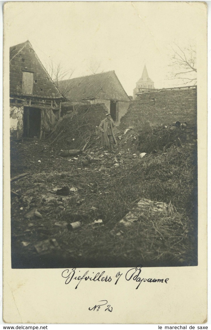 Photo Carte Postale Biefvillers-les-Bapaume 1914/1918 Première Guerre Mondiale - Bapaume