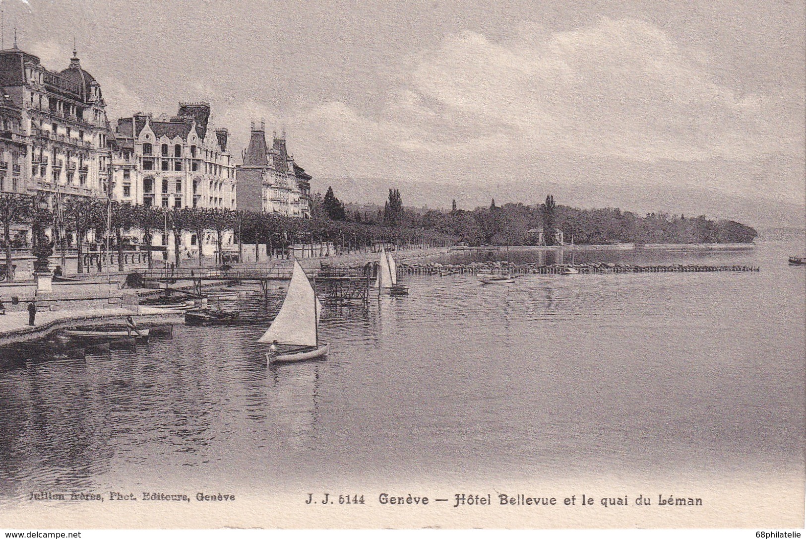 SUISSE       CARTE POSTALE DE GENEVE HOTEL BELLEVUE - Bellevue