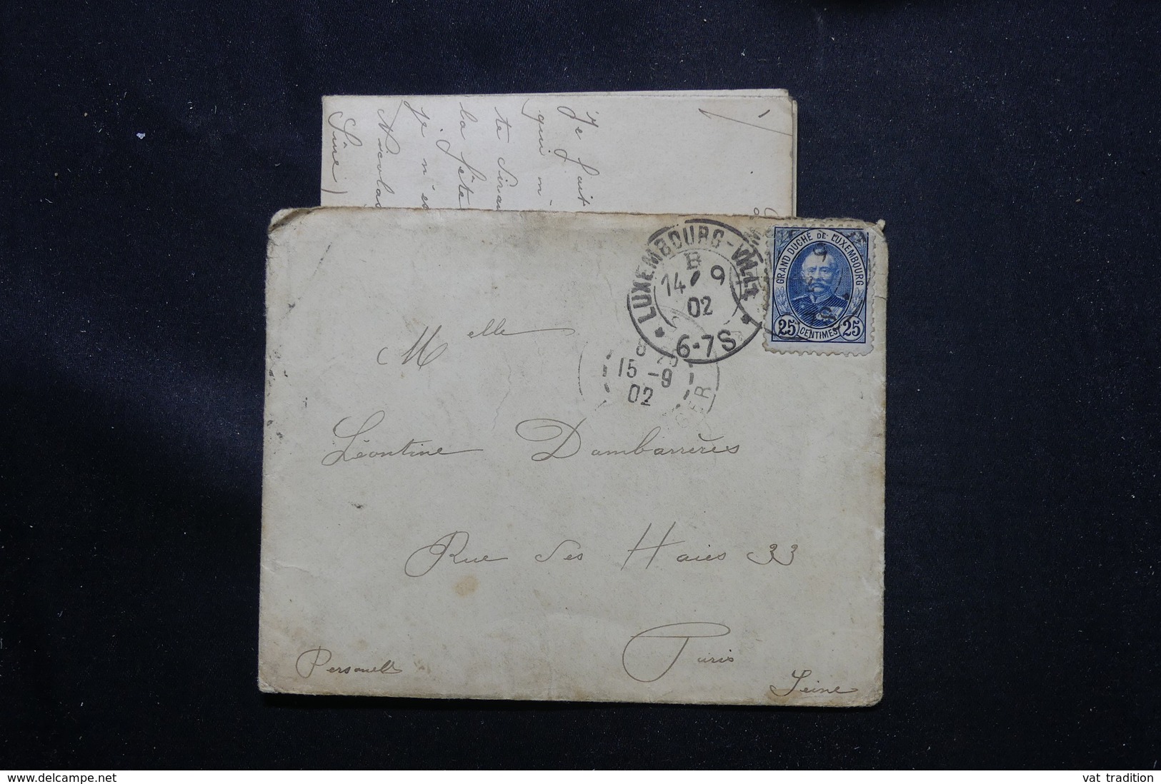 LUXEMBOURG - Enveloppe + Contenu De Luxembourg Pour La France En 1902 - L 60306 - 1891 Adolphe Frontansicht