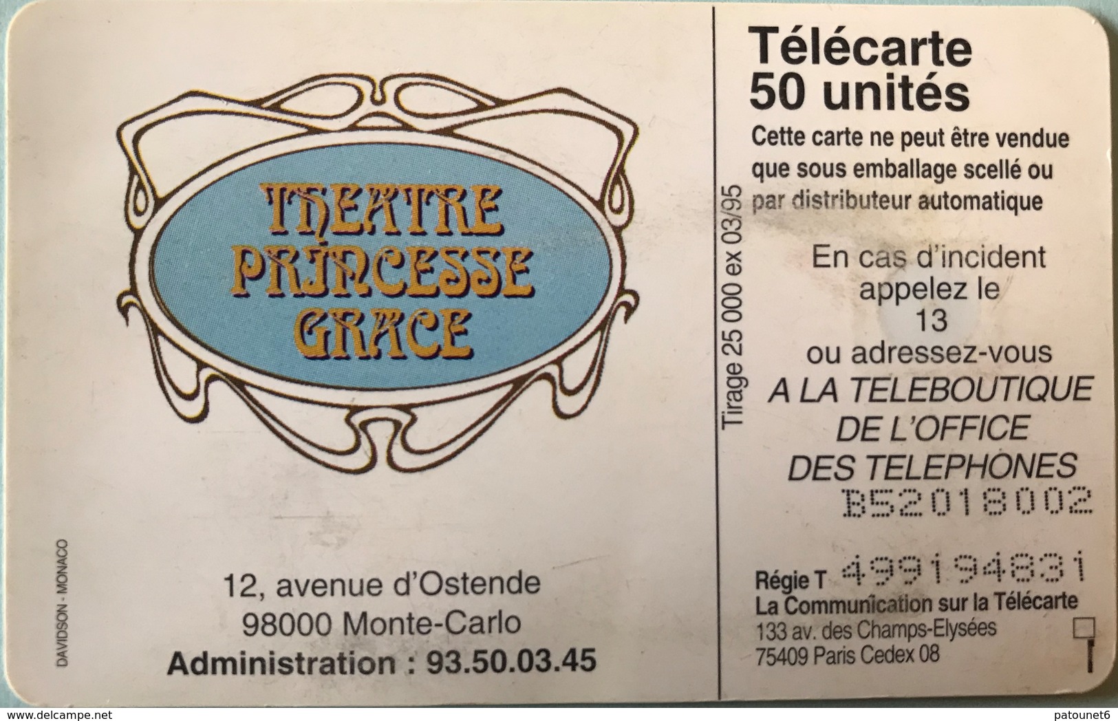 MONACO  -  Phonecard  -  MF 34  -  Magie Du Futur  -  50 Unités - Monace