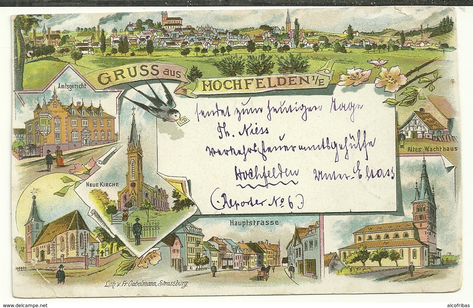 67 CPA Gruss Aus Hochfelden Panorama Corps De Garde Eglises 1898 - Hochfelden