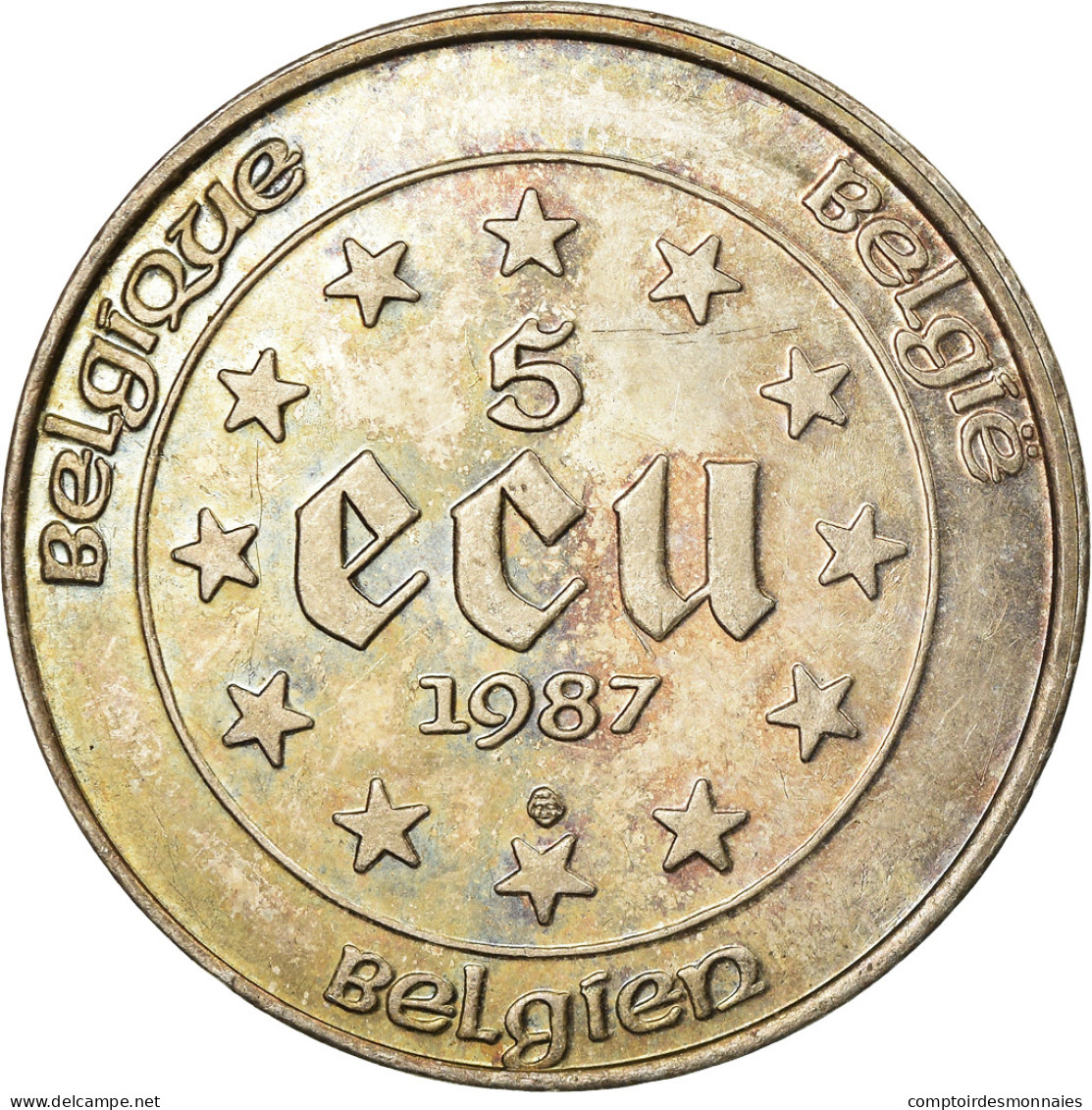 Monnaie, Belgique, 5 Ecu, 1987, SUP, Argent, KM:166 - Ecu